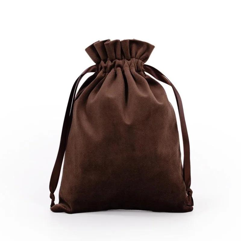 Velvet Drawstring Bag Portable Jewelry Makeup Storage Pouch Dustproof Wrapping Bag for Candy Party Favor Christmas Gift