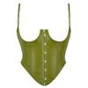 Black Faux Leather Adjustable Strap Short Women Body Shaper Waist Cincher