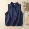 Spring and Summer Vest Retro Cotton and Linen Jacket Casual Women's Vest