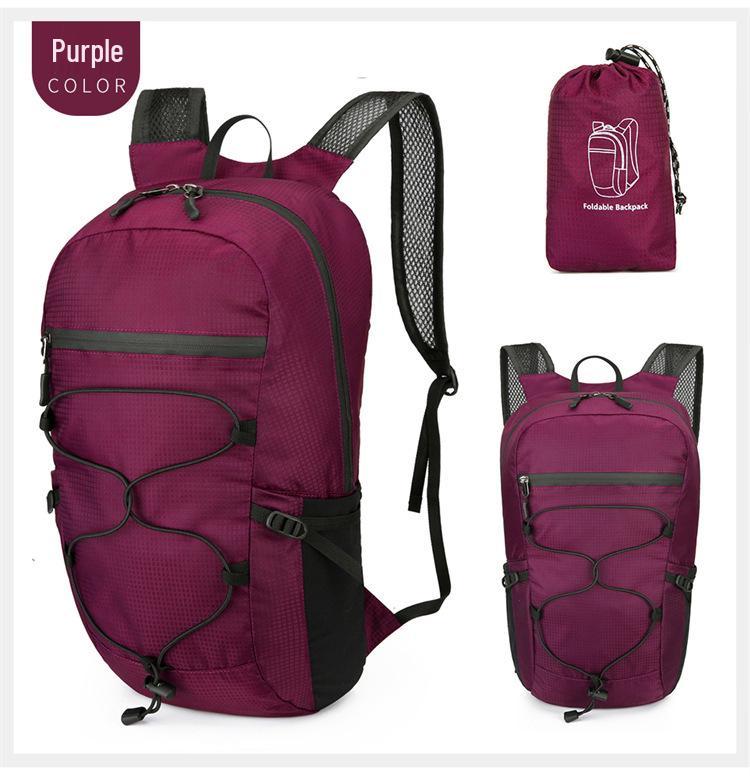 Lightweight Waterproof Folding Backpack for Outdoor Activities - Double Shoulder, Large Capacity