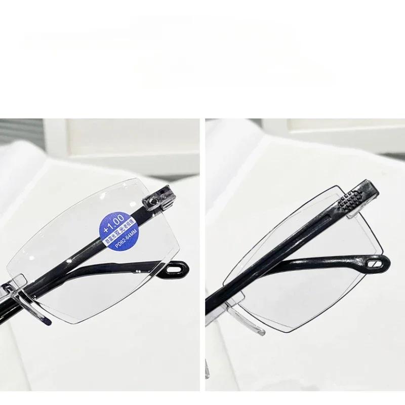 Elder Ultralight Reading Glasses for Men Women Retro Anti-blue Presbyopic Eyewear Frameless  +1.0 To+4.0 Gafas De Lectura Hombre