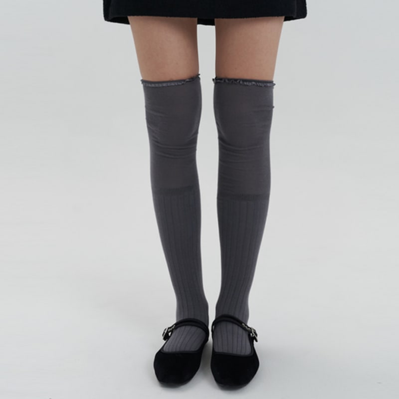 KINDABABY petit lace knee-socks (gray)