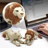 3D Printed Articulated Lion Figurine Model with Movable Joints Realistic Animal Sculpture for Display and Collection