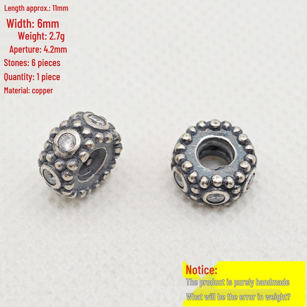 Silver Plated White Copper Water Drop & Star Beads with Round Clasp for DIY Accessories