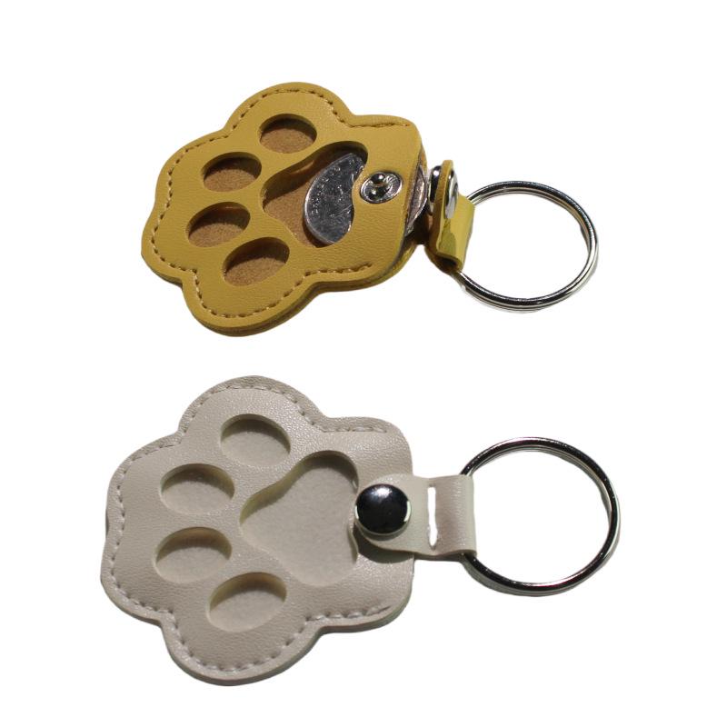 In-Stock Pet Hair Keepsake Keychain: Cute Cat Paw Print Storage Case