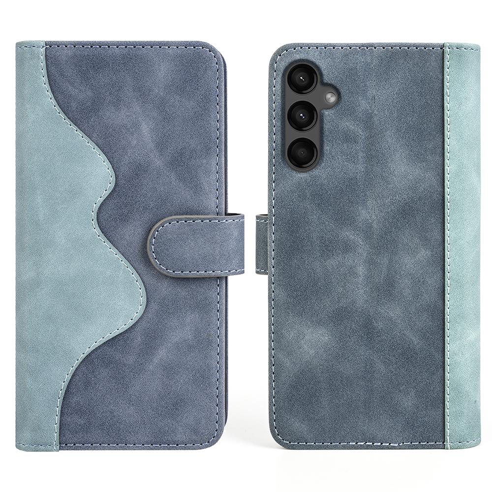 

For Samsung Galaxy A15 5G Case PU Leather Cover Wallet Stand Slim-Fit Phone Shell Blue