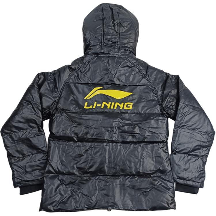 Lining Sports Casual Simple Solid Color Hooded Down Jacket Unisex Jacket Black AYMJ154-1