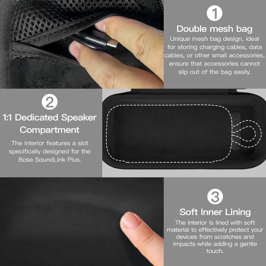 (Case Only) SoundLink Plus Portable Bluetooth Speaker, Wireless, Outdoor Storage Case, Black - co2CREA