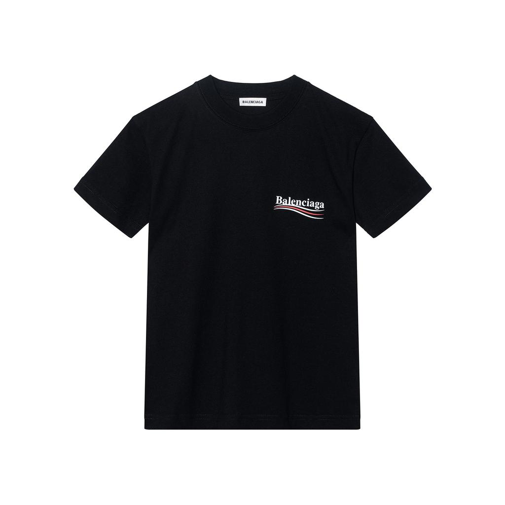 Balenciaga Women's Political Campaign Small Fit T Shirt Black 612964TIV521070
