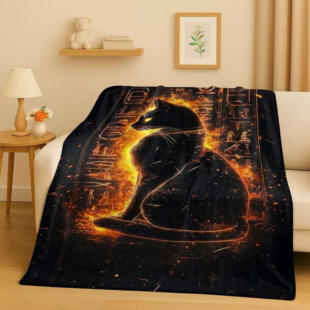 3D Ancient Egypt Pictographic Eye of Horus Flannel Blanket,Ultra Soft Warm Plush Throw for Home Bedroom Bed Sofa Cover Office