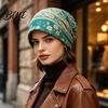Versatile Lazy Style Hair Tie Women's Geometry Print Slouchy Hat Casual Soft Stretch Skull Colorful Geometric Pattern Hat Cap Warm Cancer