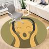 1pc Abstract Expression of Surprise Office Round Area Rug, Indoor Mat Suitable ForOffice, Under Office Chairs Bedroom Living Room Home Decor Room Deco