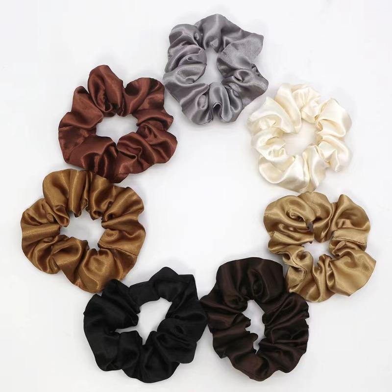 Kadın İpek Scrunchie Elastik El Yapımı Çok Renkli Saç Bandı At Kuyruğu Tutucu Kafa Bandı Saç Aksesuarları