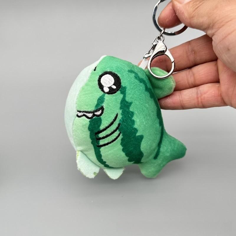 Funny Shark Family Gang Shark Bee Pendant Creative Shark Fork Shark Carving Keychain Plush Doll Backpack Pendant