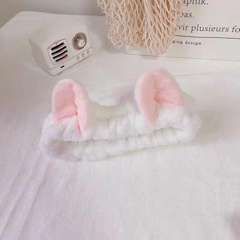 Honeyfluff - Chenille Animal Ear Face Wash Headband