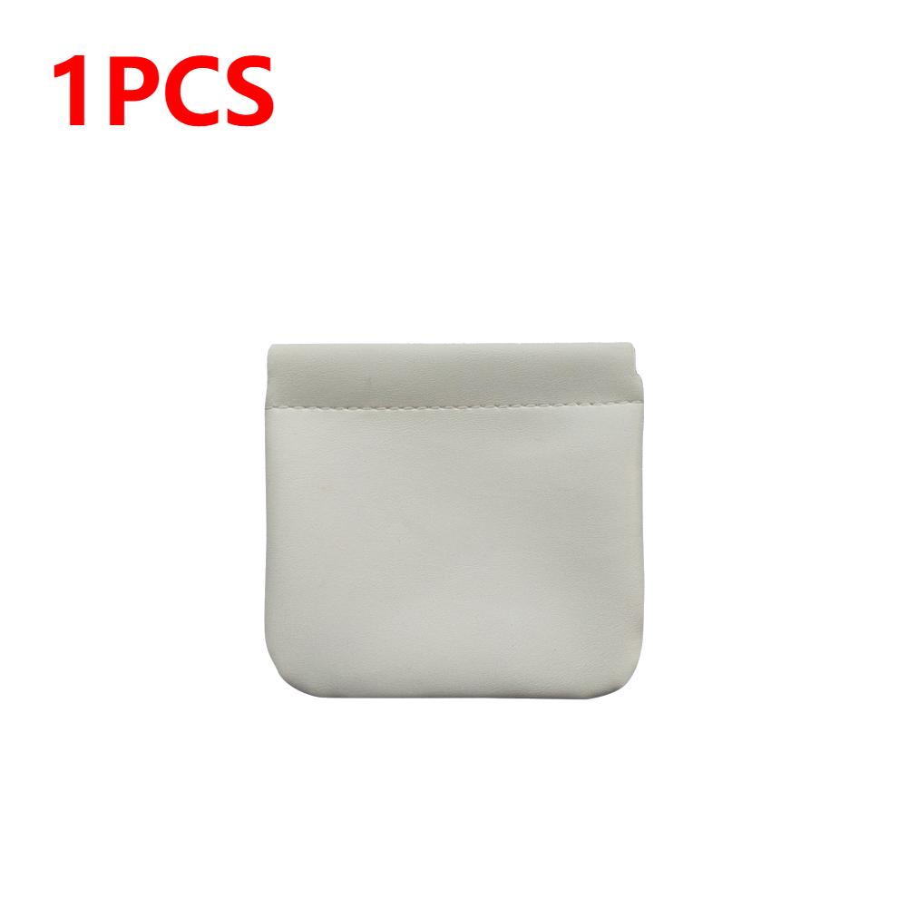 PU Leather Cosmetic Pouch Jewelry Storage Bag Self-Closing Portable Travel Bag Versatile Headphones Keys Storage Organizer Purse