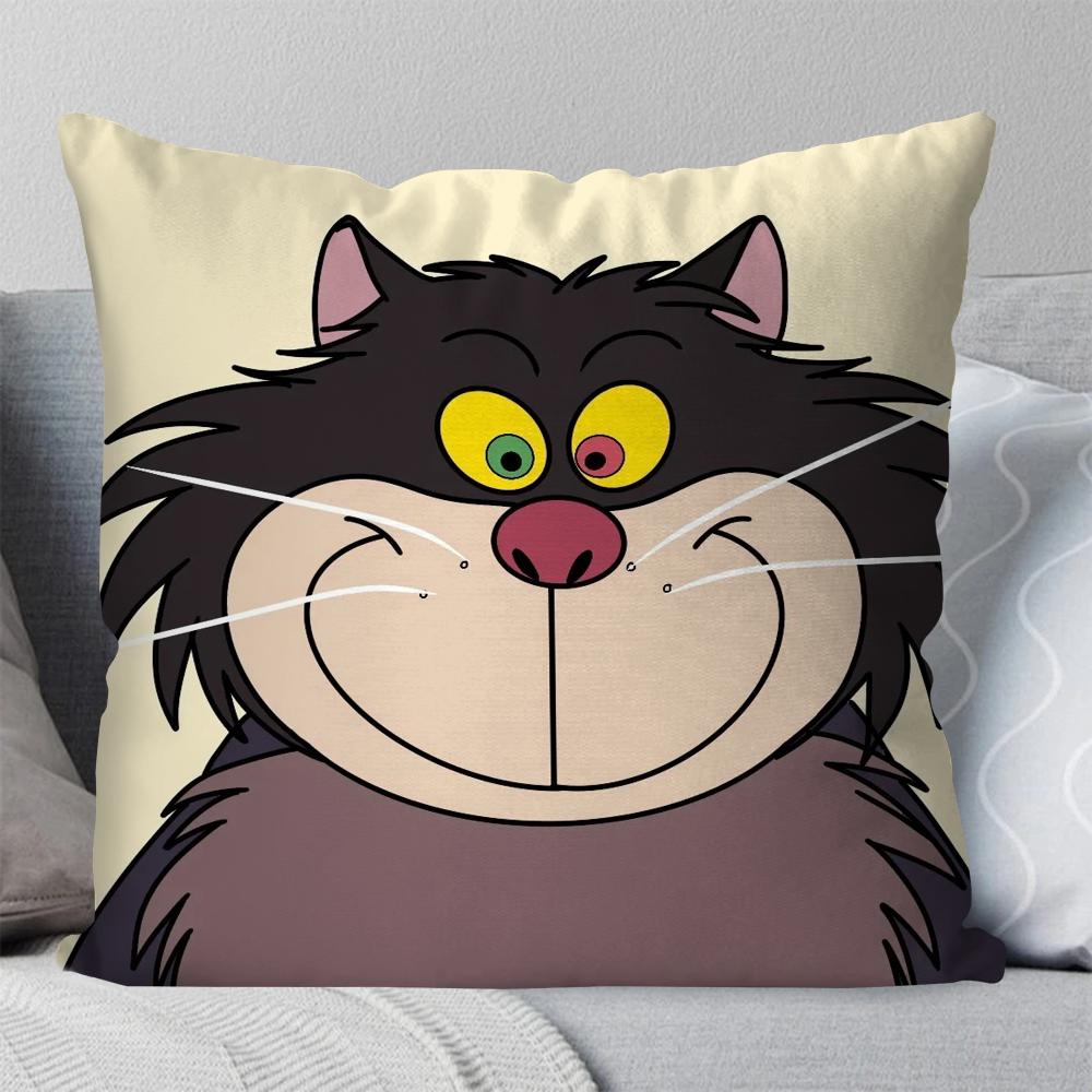 Cartoon Cute L-Lucifer Cat Pillow Case Square Pillow Bedroom Sofa Leisure Comfort Cushion Car Living Room Home Decoration 40X40