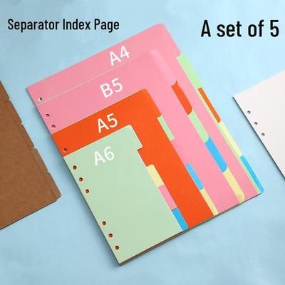 Colored A4/B5 Loose-Leaf Planner Refills - A5/A6 Universal Index Dividers