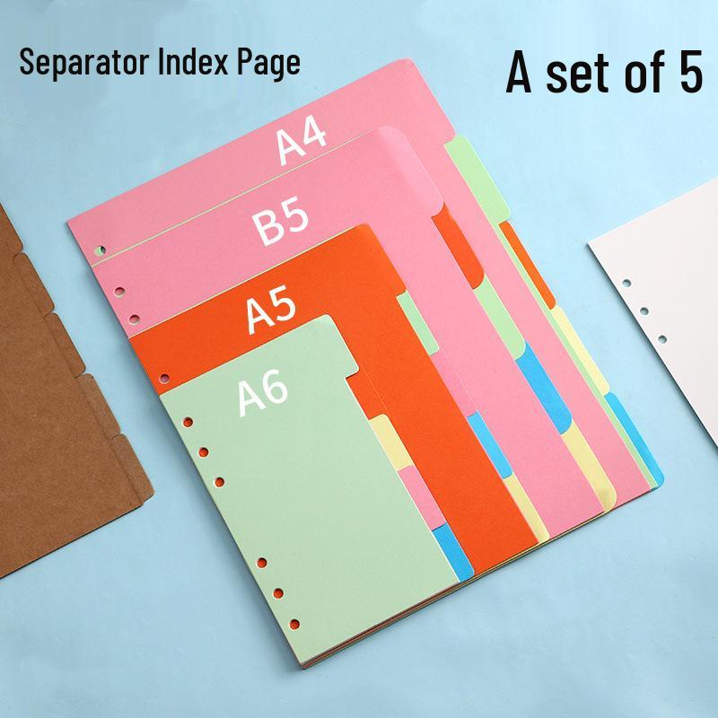 Colored A4/B5 Loose-Leaf Planner Refills - A5/A6 Universal Index Dividers