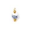 2 Pcs 304 Stainless Steel & Ceramic Charms Geometric Plum Flower Blue Printings For DIY Jewelry Necklace Earrings Keychains