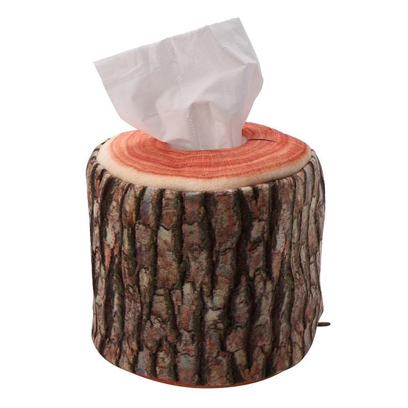 1pc Creative Imitation Tree Bark Tissue Box Napkin Holder Case Paper Cover 13 X 11cm Home Kitchen Practical Decor Accessory