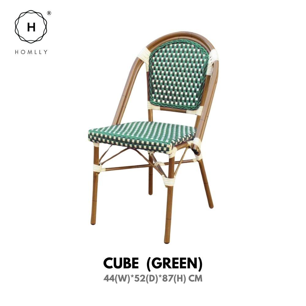 Homlly Francois French Rattan Outdoor Bistro Dining Patio Balcony Chair (X2PCS)