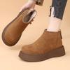 Thick-soled heightening Birkenstocks women's Martin boots 2025 new autumn and winter velvet warm snow boots short boots cotton shoes