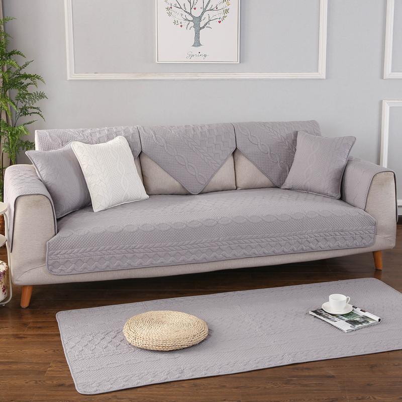 

Сезонный хлопковый тканевый диванный коврик, простой однотонный мягкий домашний чехол для дивана, пыленепроницаемый, противоскользящий, дышащий, диванное полотенце 70x70cm 1pcs