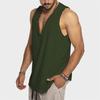Men's Summer Sun Cotton Vest, New Solid Color Sleeveless Tank Top, Loose Casual Athletic Cami for Men