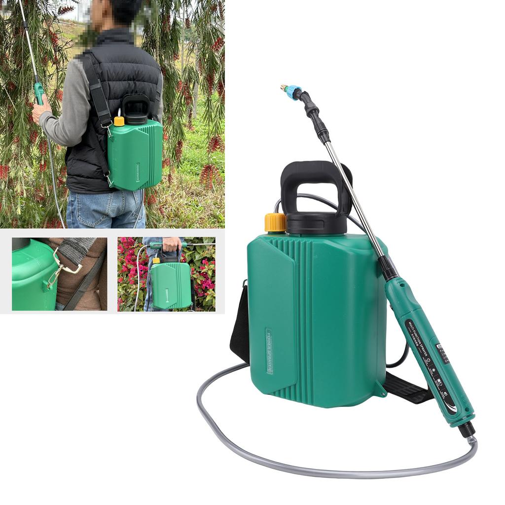 Akkubetriebener Gartensprüher 6L Elektrischer Rückensprüher mit 3 Düsen Ausziehbarer Sprühstab Verstellbarer Gurt für Rasen Garten Hof