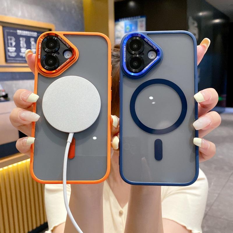 Dotyczy obudowy na telefon komórkowy iPhone16PRO Hawkeye metalowa soczewka magnetyczne przyciąganie Skóra Apple 15 czarny tył 143 twarda obudowa