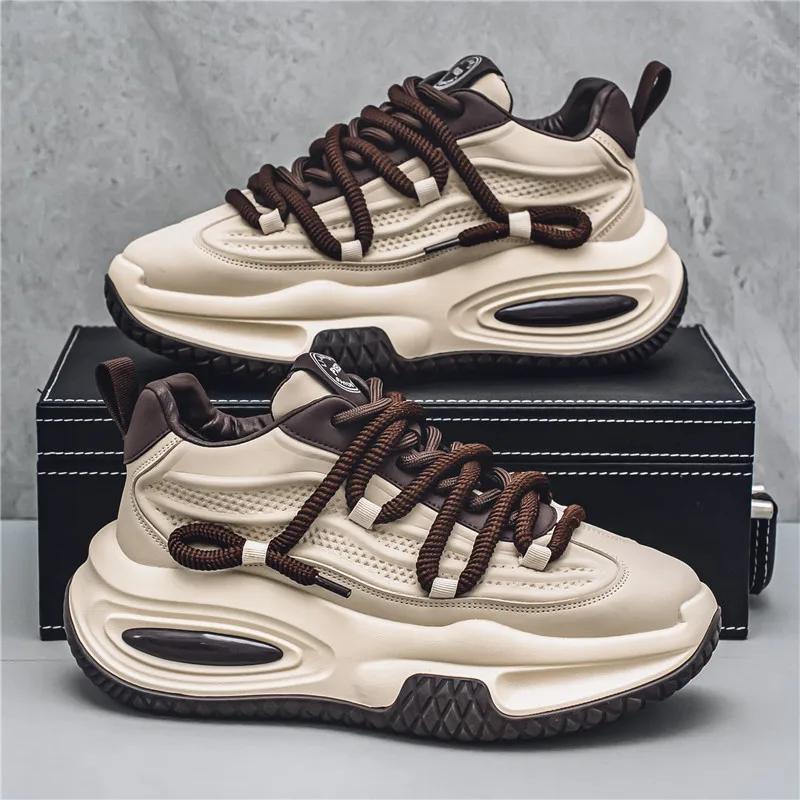 Fashion New High Quality Men's Shoes Handsome Fashion Trendy Casual Shoes Thick Soled Height Increasing Breathable Sports Shoes Sneakers