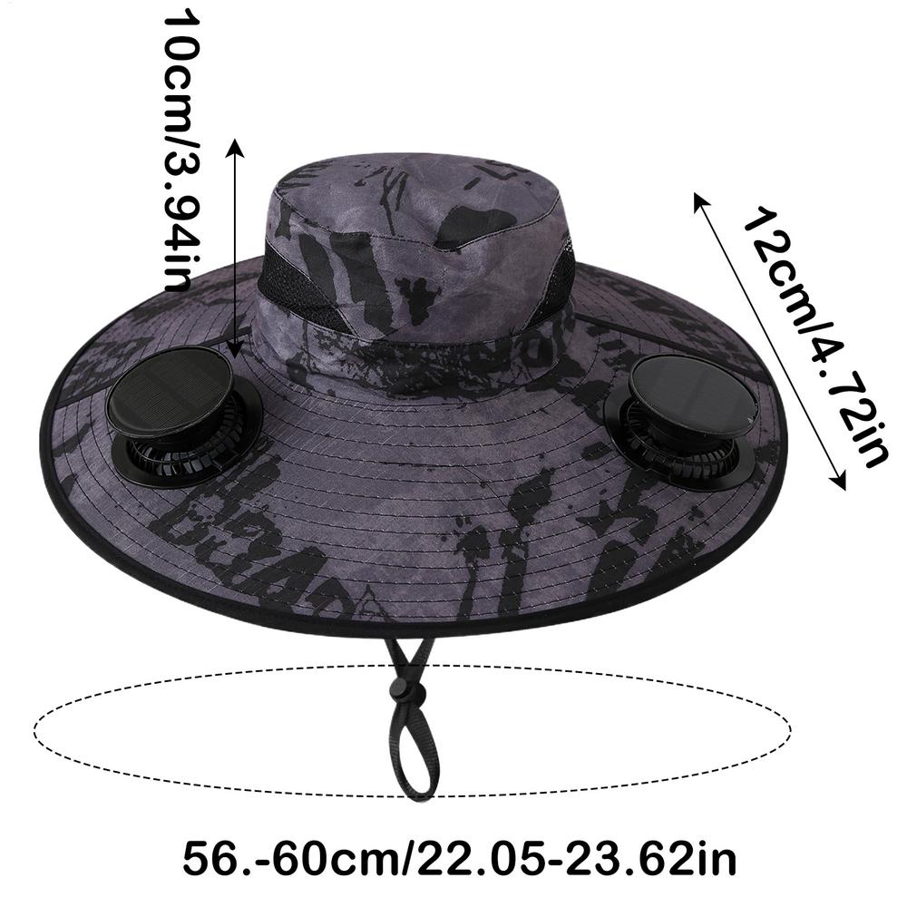Solar Fan Hat Fishing Hat with Solar Powered Fans Wide Wing Solar Fan Cap USB Solar Fan Adjustable Outdoor