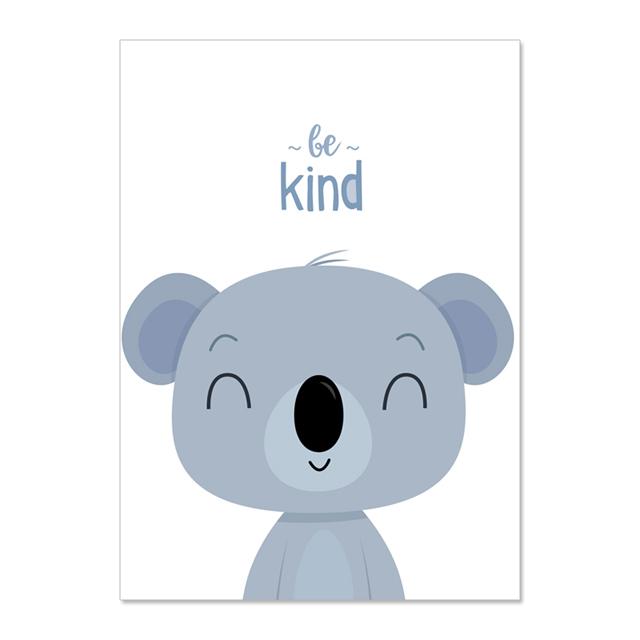 Cute Cartoon Animal Bear Panda Wall Art Canvas Painting Nursery Posters And Prints Wall Pictures Baby Kids Room Décor No Frame