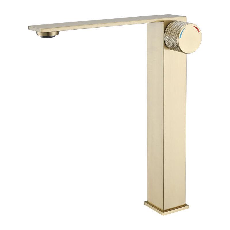 TLXT Brushed Gold Tall Basin Faucet