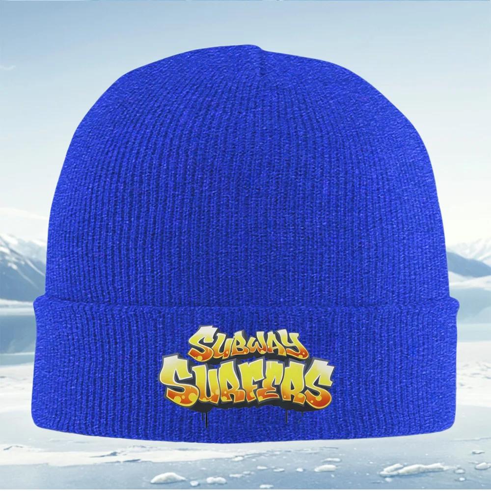 Graffiti Subway Surfersyelloworange Unisex Women Unisex Knitted Hat Beanie Pullover Cap Winter Thermal Warm Christmas Outdoor Cyc