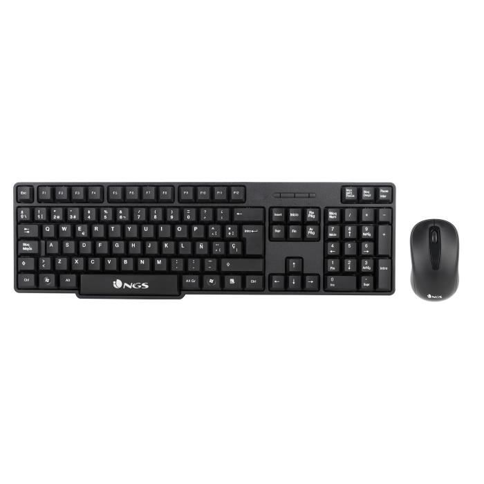 Ensemble Clavier Et Souris Sans Fil - Ngs - Euphoria Kit - Récepteur Nano USB - Noir - Espagnol