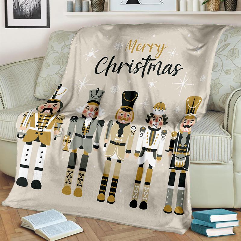 The Nutcracker Merry Christmas Cartoon Doll Festival Gift Blanket,Soft Throw Blanket for Home Bedroom Bed Sofa Picnic Cover Kids