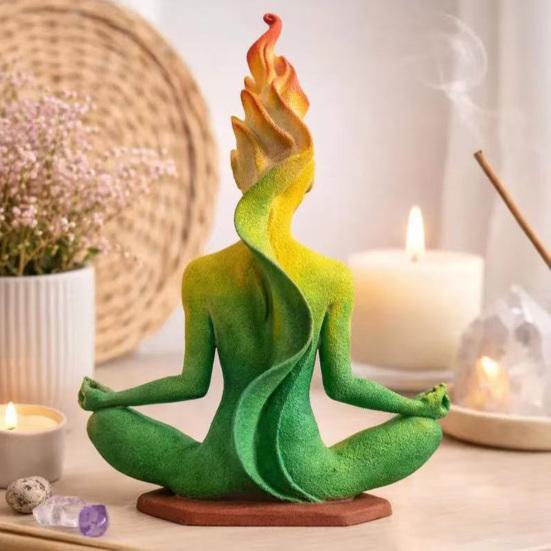 Statue Yoga Stampate 3D, Scultura Donna Yoga, Figure Yoga Meditazione, Ornamento Figura Yoga Decorativa per Giardino Zen Studio Yoga