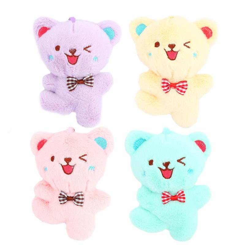 Soft Fleece Charming Bear Plush Keychain Adorable Animal Bag Charm Pendant