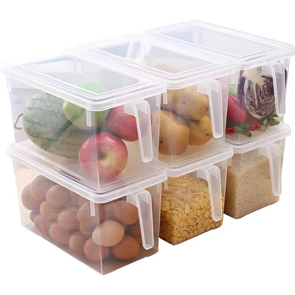Durable Plastic Kitchen Fridge Rack Holder Clear 5L Cupboard Drawer Organizer Storage Bin Fridge Organizer