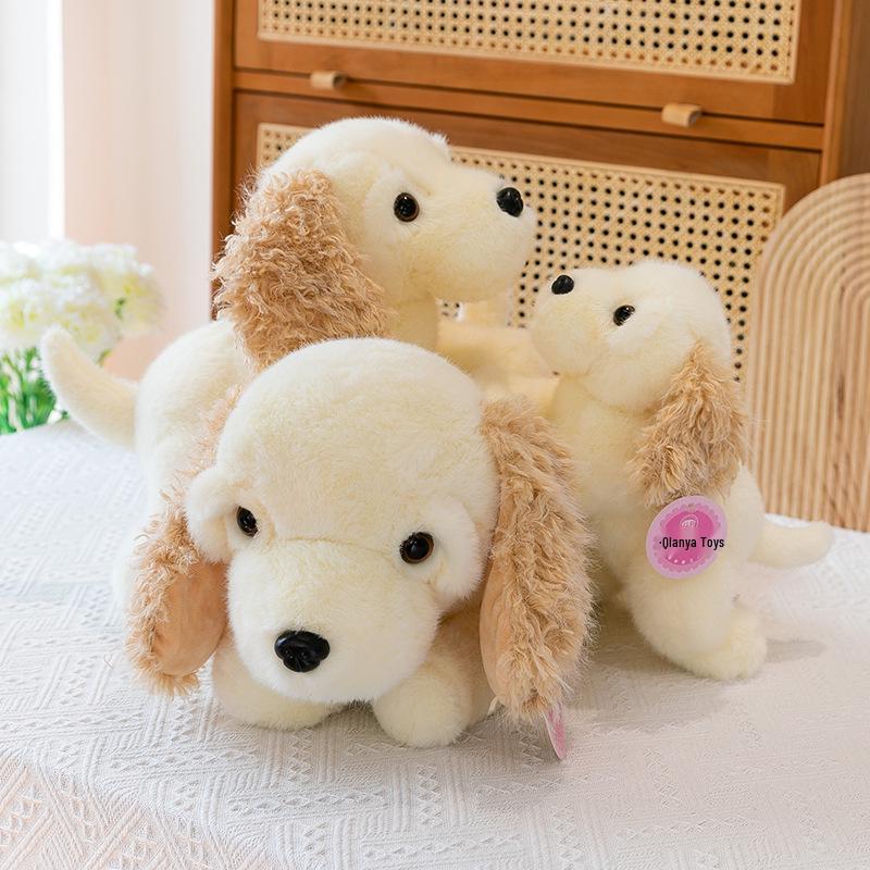 Golden Retriever Puppy Plush Toy in Lying Pose - Adorable and Soothing Companion Doll