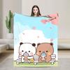 Bear Cartoon Cute Bubu Dudu Blanket Flannel Winter Portable Soft Throw Blankets for Home Couch Bedding Throws
