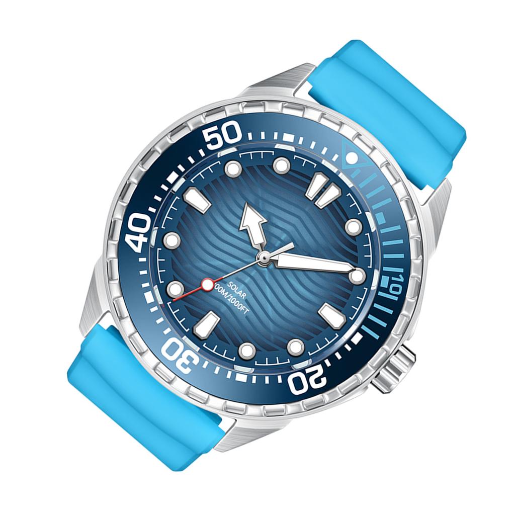 Solární quartzové potápěčské hodinky s noční luminiscencí 300M vodotěsné silikonový řemínek pro muže ženy