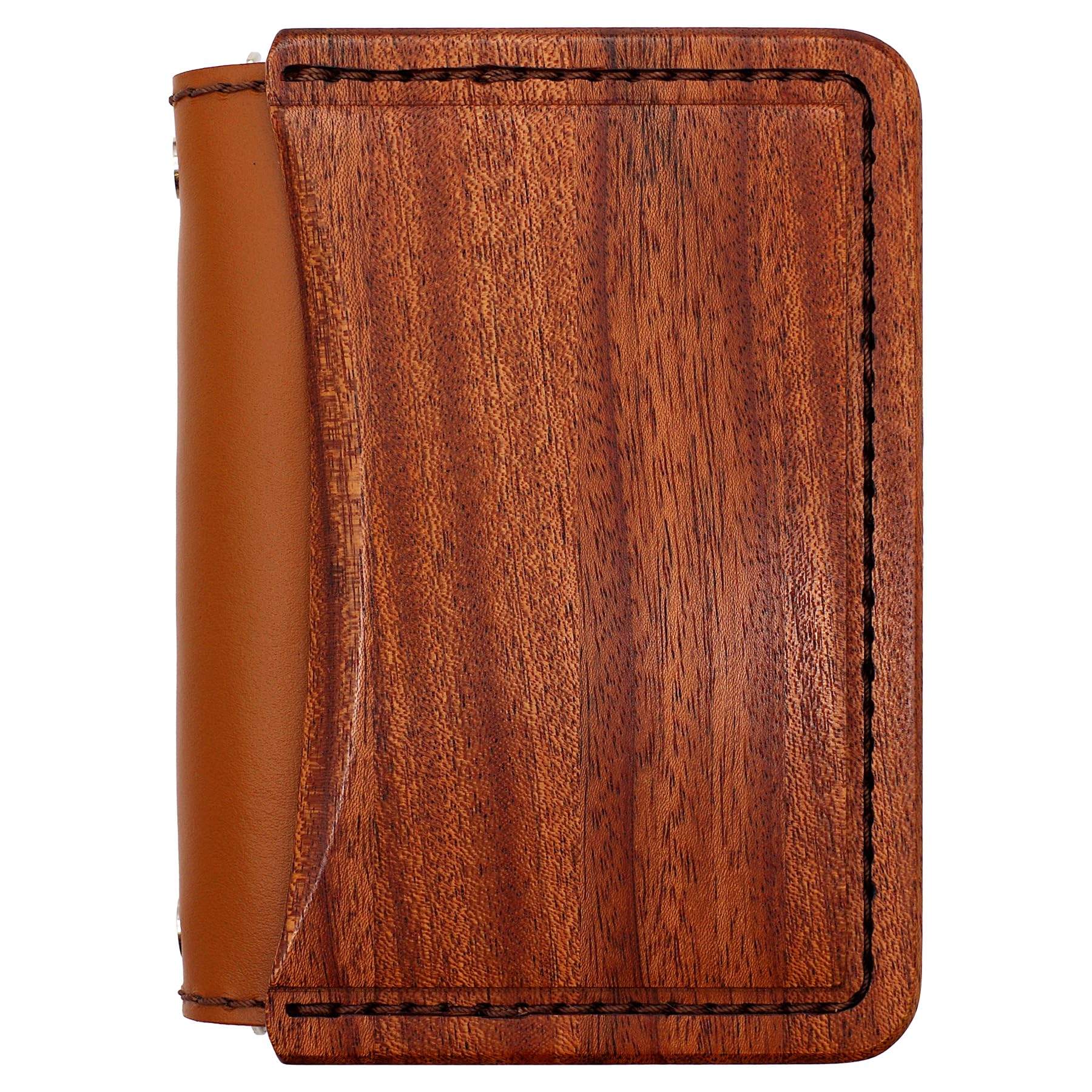 

System Notebook Mini 6 Size Wood Leather A Ring Diameter 15mm & [Camel] wl_mini6_a_c