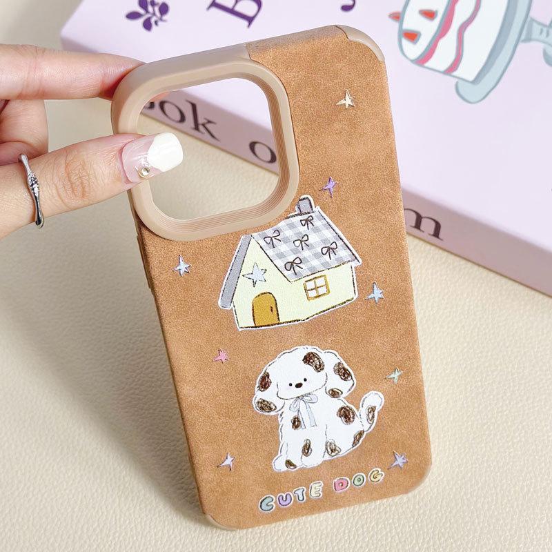 Zhitai Etui Silikonowo-Skórzane z Kreskówką na iPhone 11-15 Pro Max