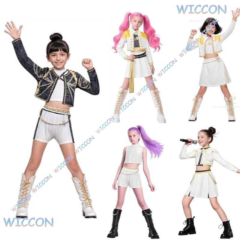 Anime Kpop Démon Děti Lovec Cosplay Rumi Zoey Mira Cosplay Kompletní Oblek Dívčí Styl Dětské Oblečení pro Pódiová Vystoupení Sál