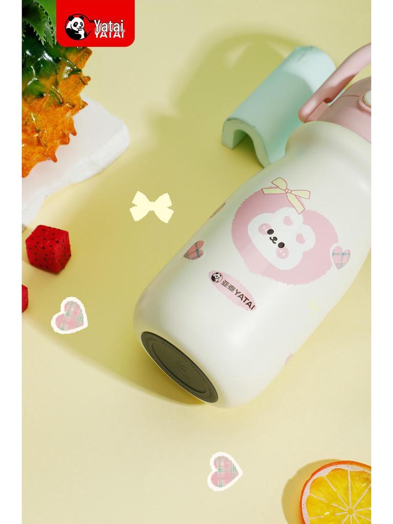 Cartoon Cute Children's Insulated 316 Stainless Steel Dual-Drink Cup with Handles and Pop-up Straw