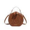 2025 Leopard Print Single Shoulder Crossbody: Women's Retro Round Handbag In Celebrity Fashion