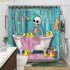 Lustiger Skelett-Duschvorhang für die Badewanne Maschinenwaschbar Ganzjahres-Wasserdicht Sichtschutz Cartoon-Design Humor Schnelle Montage